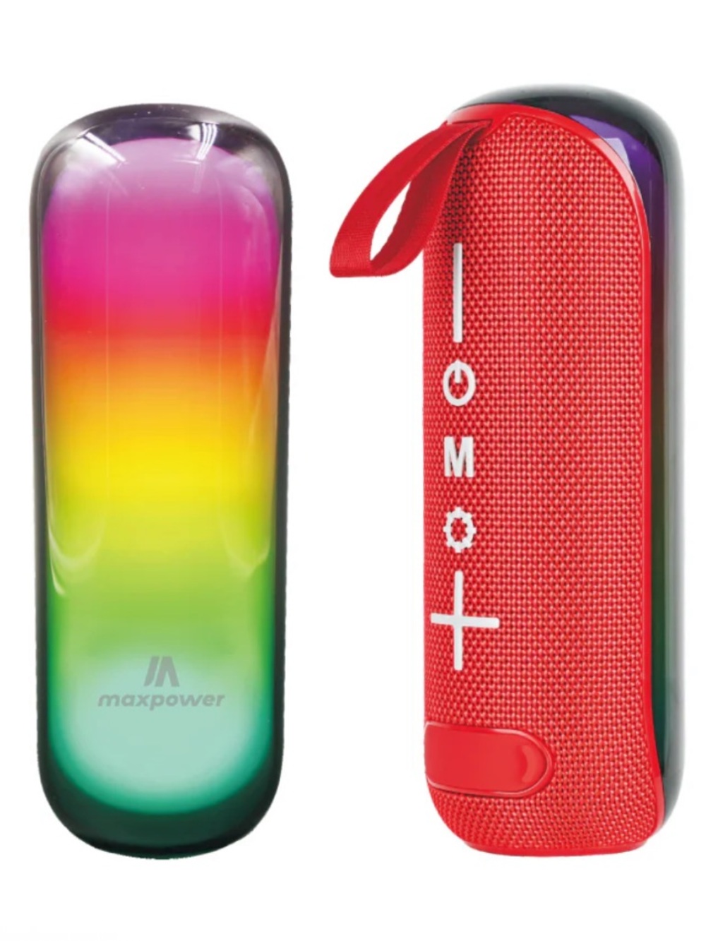MaxPower Portable Bluetooth Speaker - Red with Rainbow LED Max Power Beat Glow